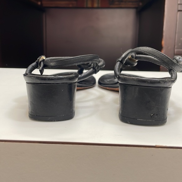 Gucci Black Leather Slingback Sandals - Picture 6 of 9